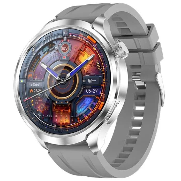 Smartwatch with Bluetooth Call, Heart Rate, Blood Oxygen, Blood Pressure, Compass, Sports, Silver