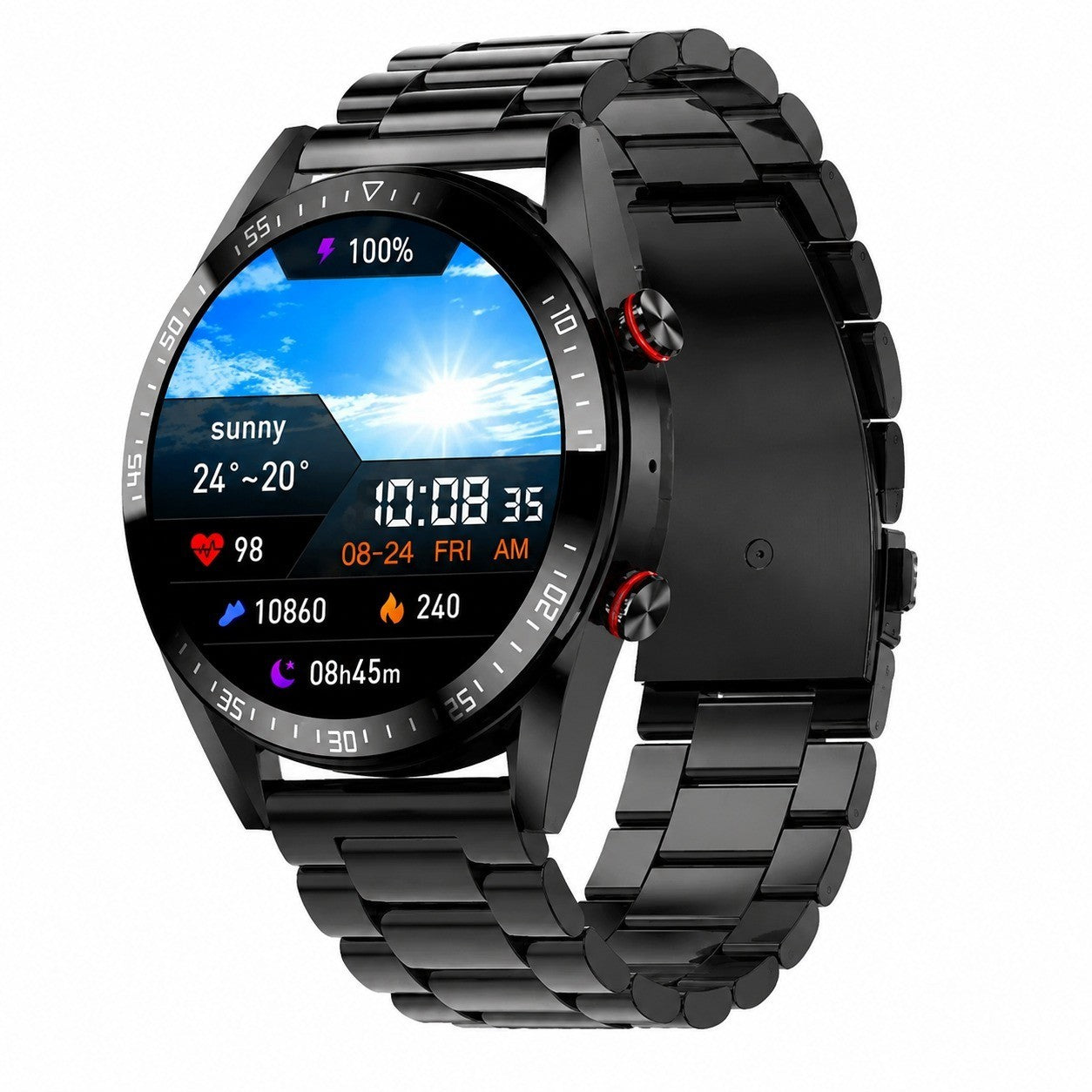 Men's Smartwatch, AMOLED Screen, Bluetooth, Heart Rate Monitor, Fitness Tracker, Sleep Monitor