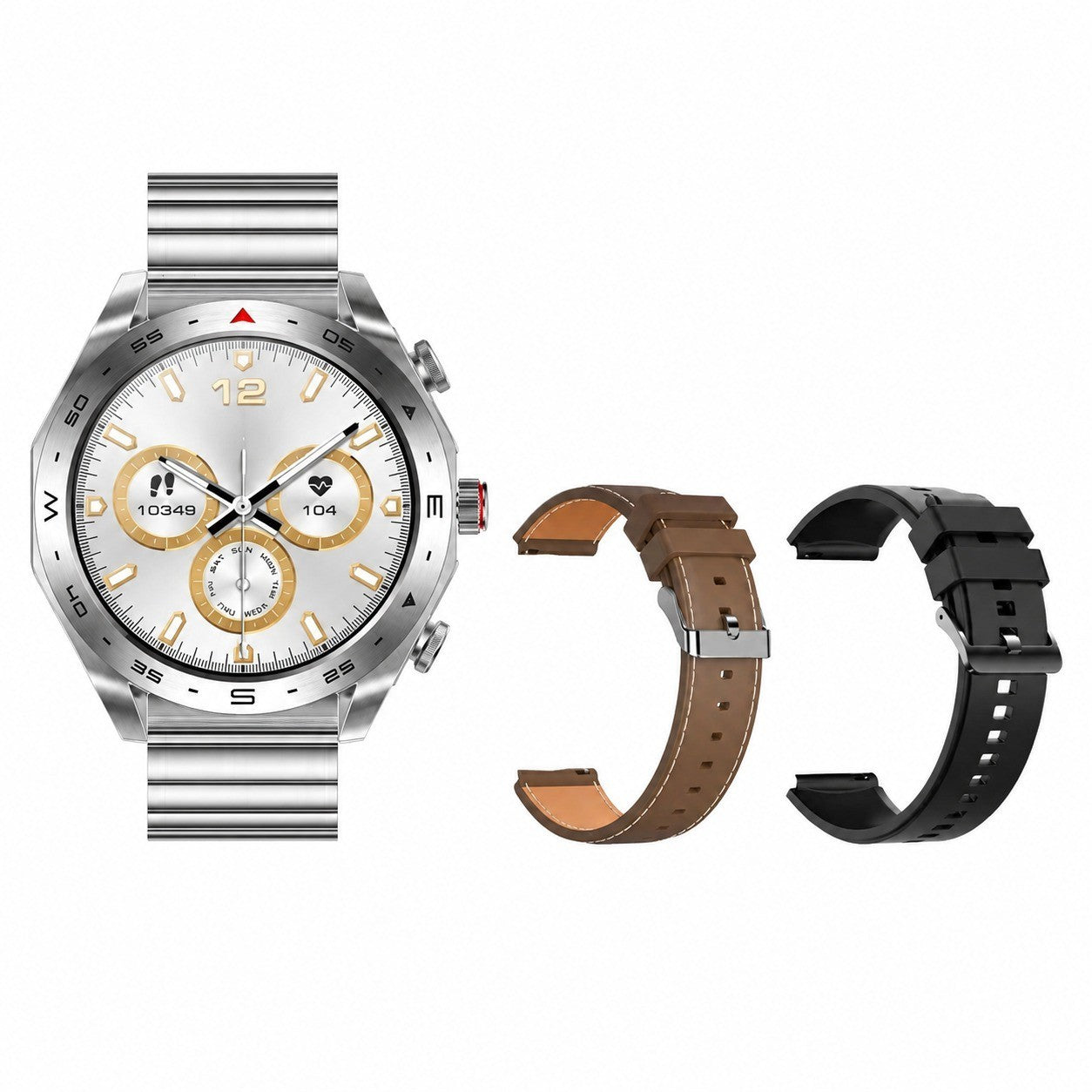 Smartwatch with Bluetooth Earphones, 1.52" 360x360, BT Calling, Sleep Monitor, Fitness Tracker