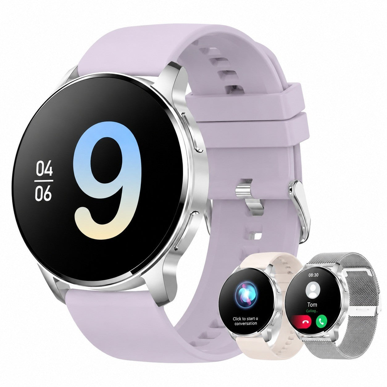 Women's Smartwatch 1.32" Touchscreen, Bluetooth, Heart Rate SpO2 Sleep Tracker, Waterproof, Silver
