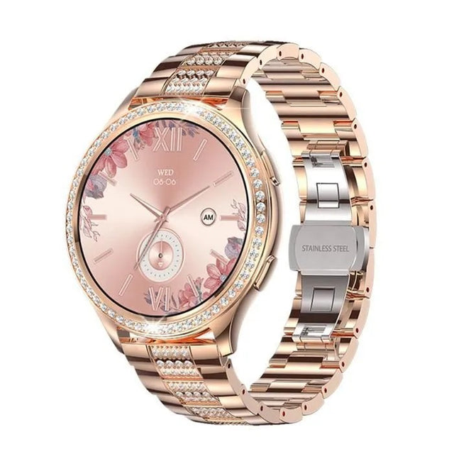 Smartwatch with Bluetooth Calling, Pink Diamond, Multiple Sports Modes, 3 Bluetooth Watch