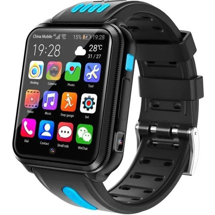 Smart 4G Watch with GPS, Wi-Fi, Remote Camera, Tracker, for Kids, Blue