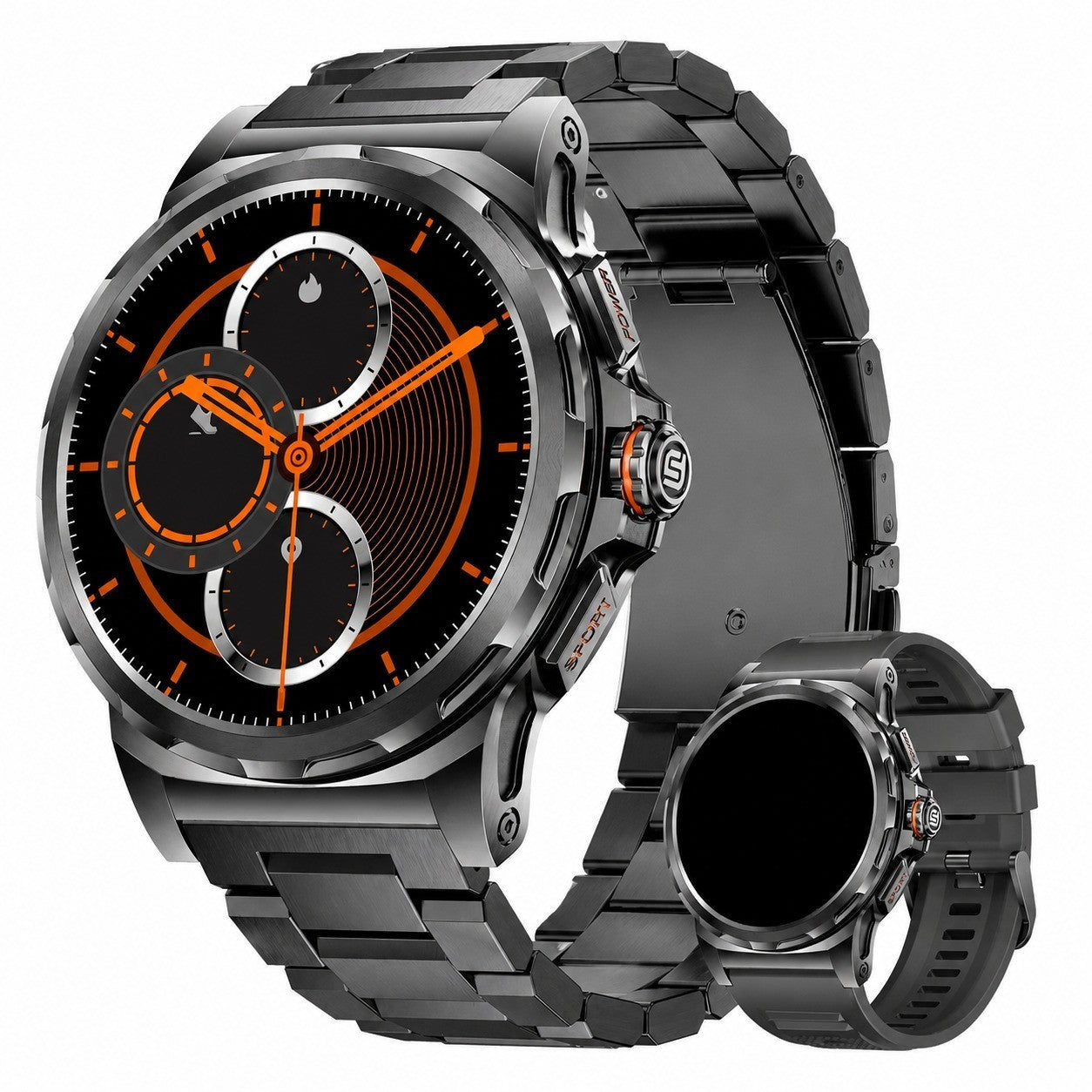 Men's Smartwatch 1.43" AMOLED, Military Style, 3ATM Waterproof, 123+ Sports, Heart Rate Monitor, Calling