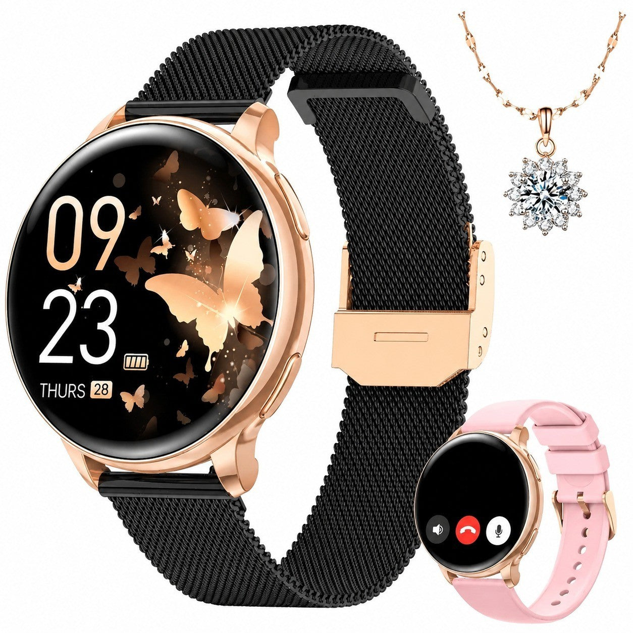 Women's Smartwatch with Bluetooth Calling, 1.27" HD Screen, 120+ Sports Modes, Heart Rate Monitor