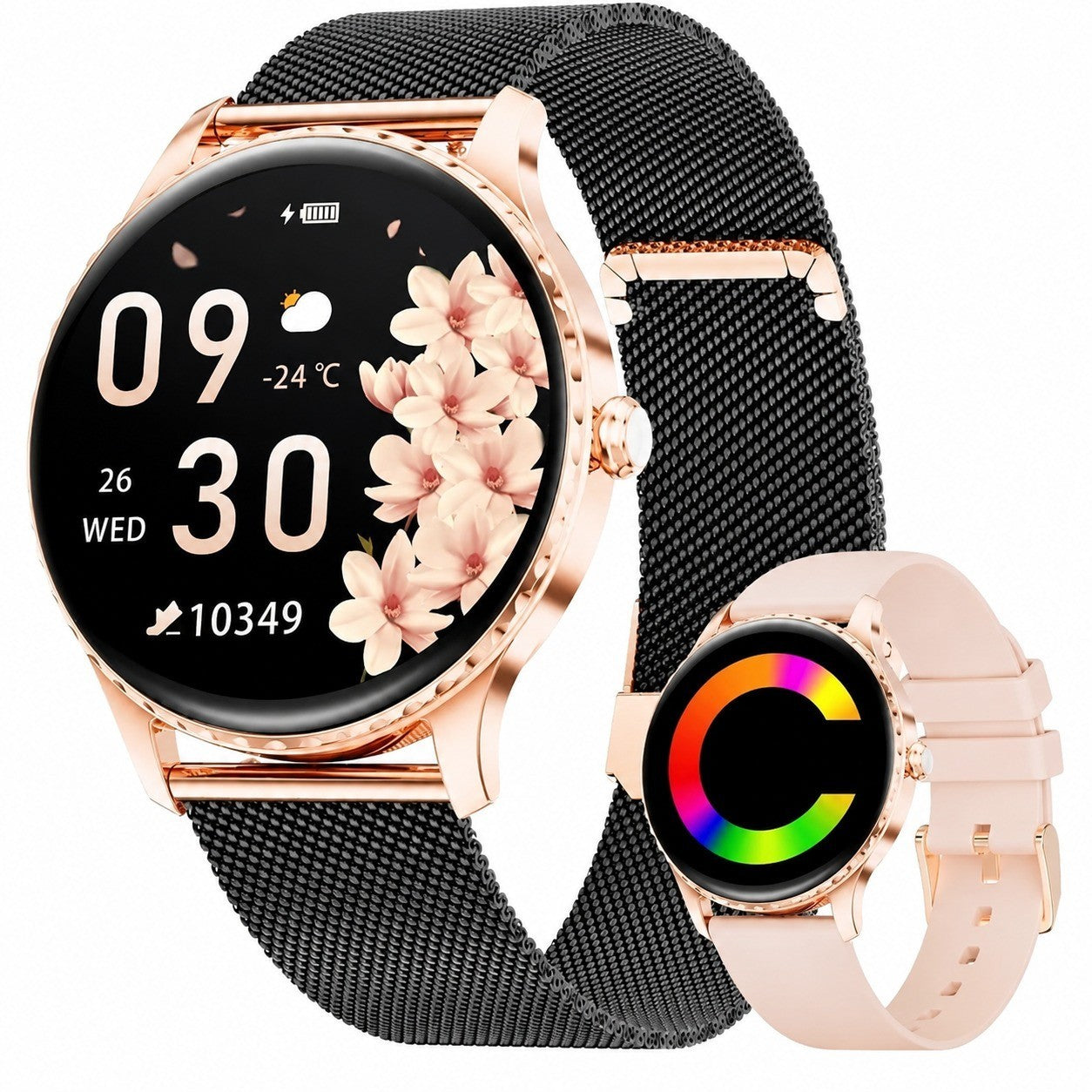 Women's Smartwatch, 1.32" AMOLED, 100+ Sports Modes, Bluetooth Calling, IP68, Gold