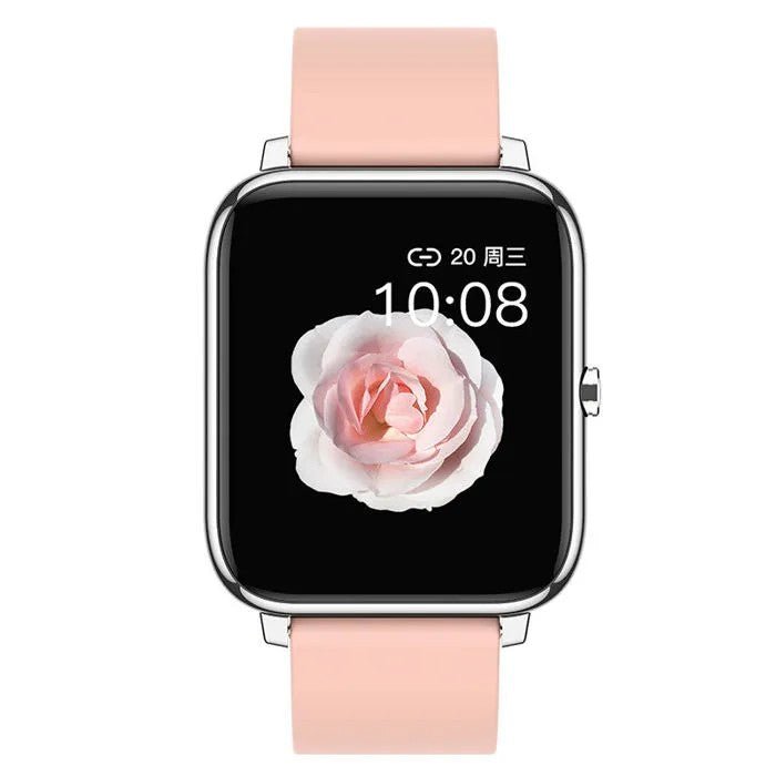 P22 Sport Smartwatch, Pink, Square Screen, Sitting Reminder, Heroband III, ABS + Metal
