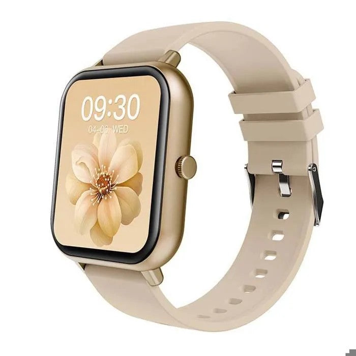 Smartwatch with Call & SMS Notifications, Health Monitoring, 1.85" IPS, IP68, Black Gold Silver