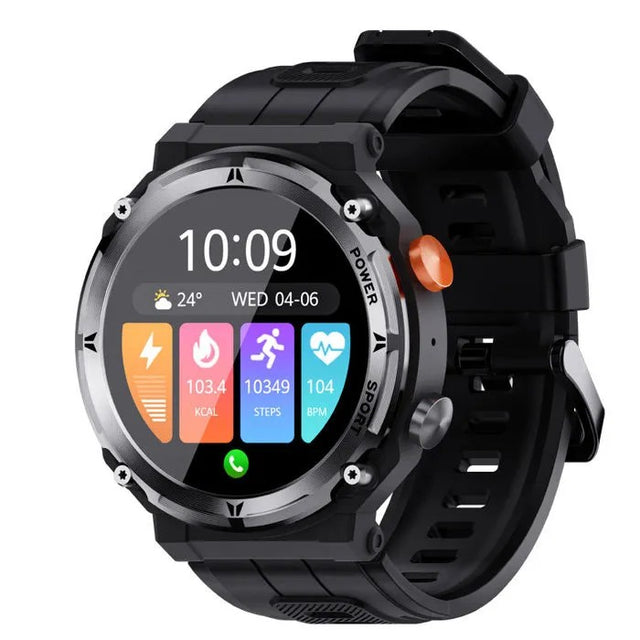 Waterproof Smartwatch 1.39" Touchscreen, Silver Black, FitCloudPro, ABS Metal, Sports Fitness