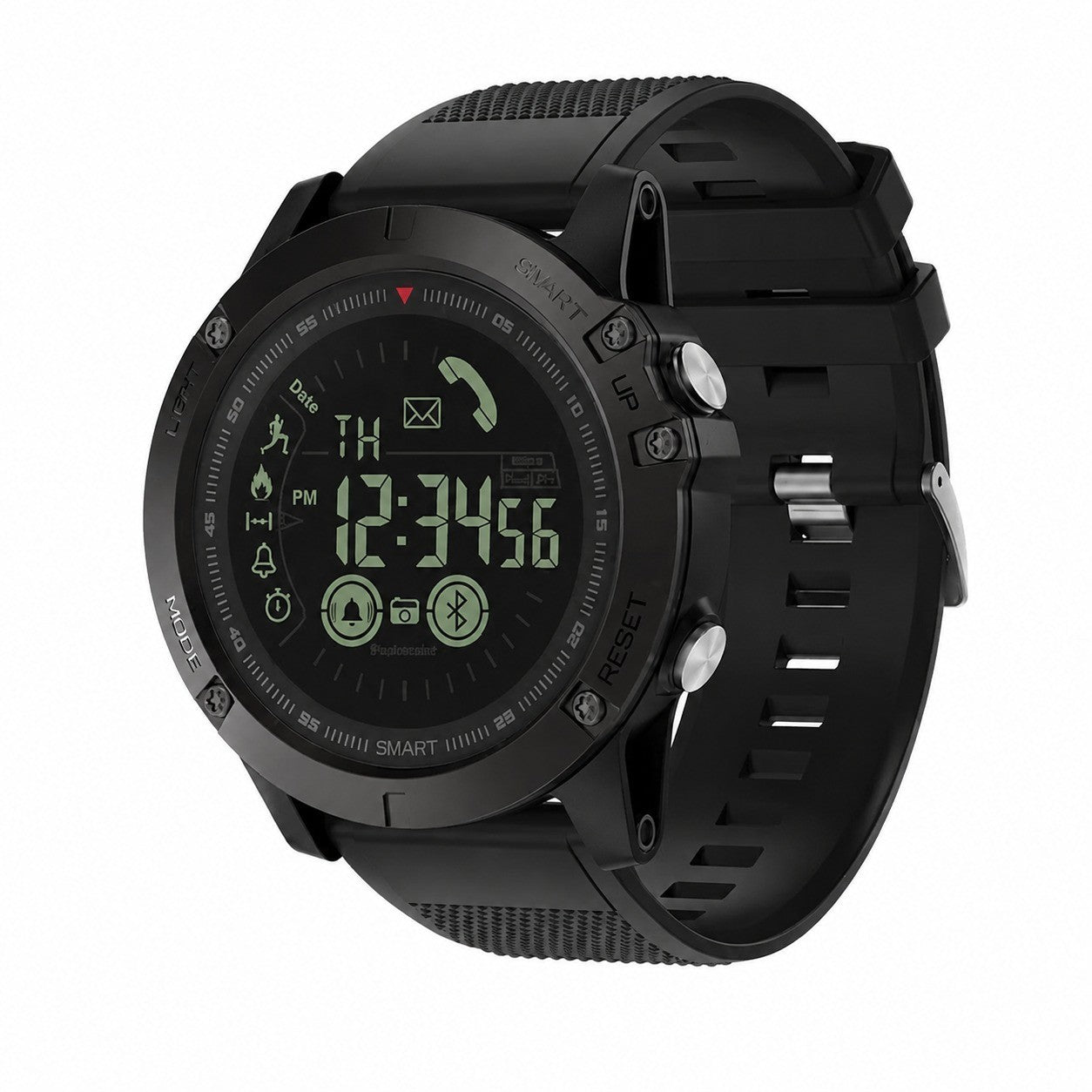 Waterproof Bluetooth Smartwatch, 1.22" Screen, IP67, Black, Compatible with Android iOS