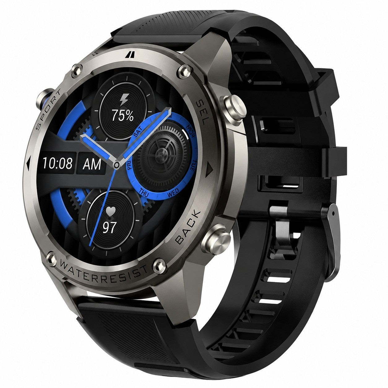 GPS Sports Watch with Heart Rate Monitor, Waterproof 50M, Answer Calls, 170 Sports Modes, AMOLED Display