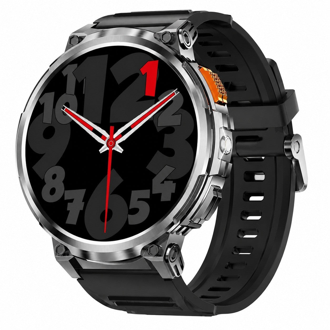 Men's Smartwatch 1.85" HD Screen, 730mAh Battery, Bluetooth Calls, LED Flashlight, 130+ Sports Modes, Heart Rate Monitor, Black