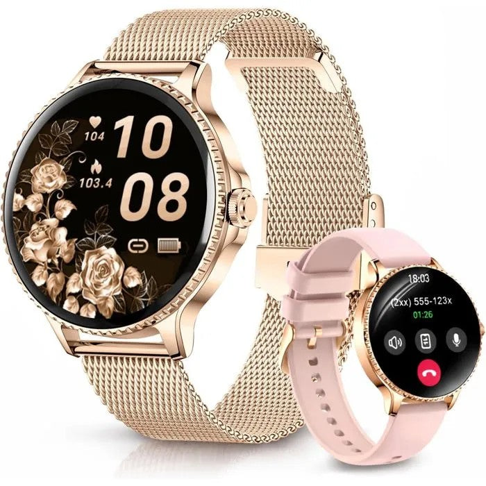 Women's Smartwatch 1.27" Bluetooth Calls, 110+ Sports Tracking, Heart Rate, SpO2, Sleep, IP68, Compatible with iOS/Android