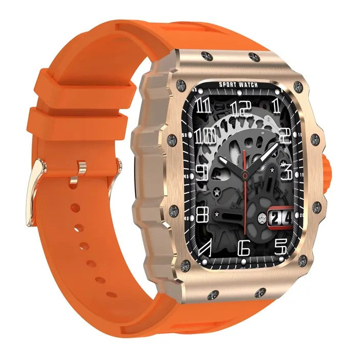 Sports Watch with AMOLED Display, Orange, 3ATM Waterproof, Stopwatch, LED, Glass, Buckle