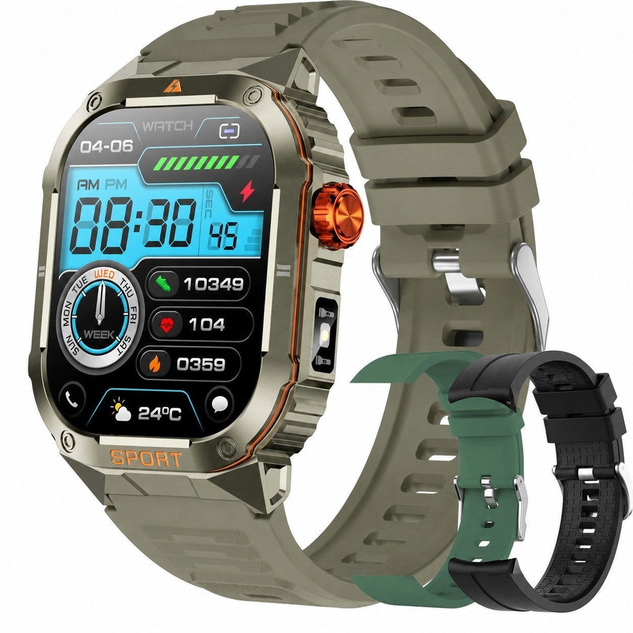 2.01" AMOLED Smartwatch, Bluetooth 5.2 Calling, Compatible with Android & iOS, Fitness Tracker