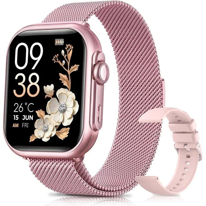 Women's Smartwatch, Pink, 1.83" HD Screen, 100-Day Battery, 1000mAh, Call Function, 120+ Sports Fitness Tracker