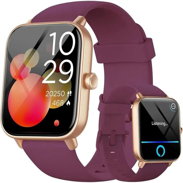 Women's Smartwatch, 1.8" Bluetooth, Alexa, AI, Pedometer, IP68, Android/iOS, Purple