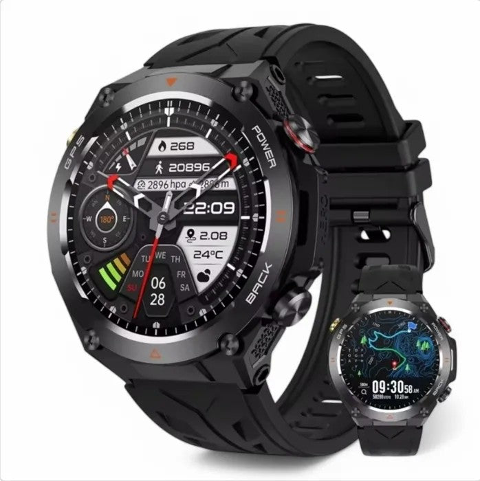 Smartwatch with Built-in GPS, AMOLED Screen, Heart Rate Monitor, IP68 Waterproof, 650mAh Battery