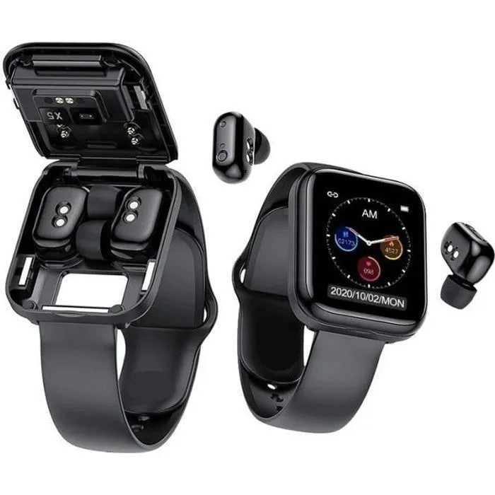 Waterproof Bluetooth Smartwatch with Earphones for Men, Black, Multicolor