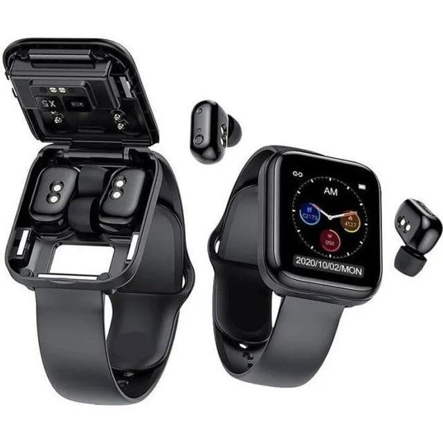 Waterproof Bluetooth Smartwatch with Earphones for Men, Black, Multicolor