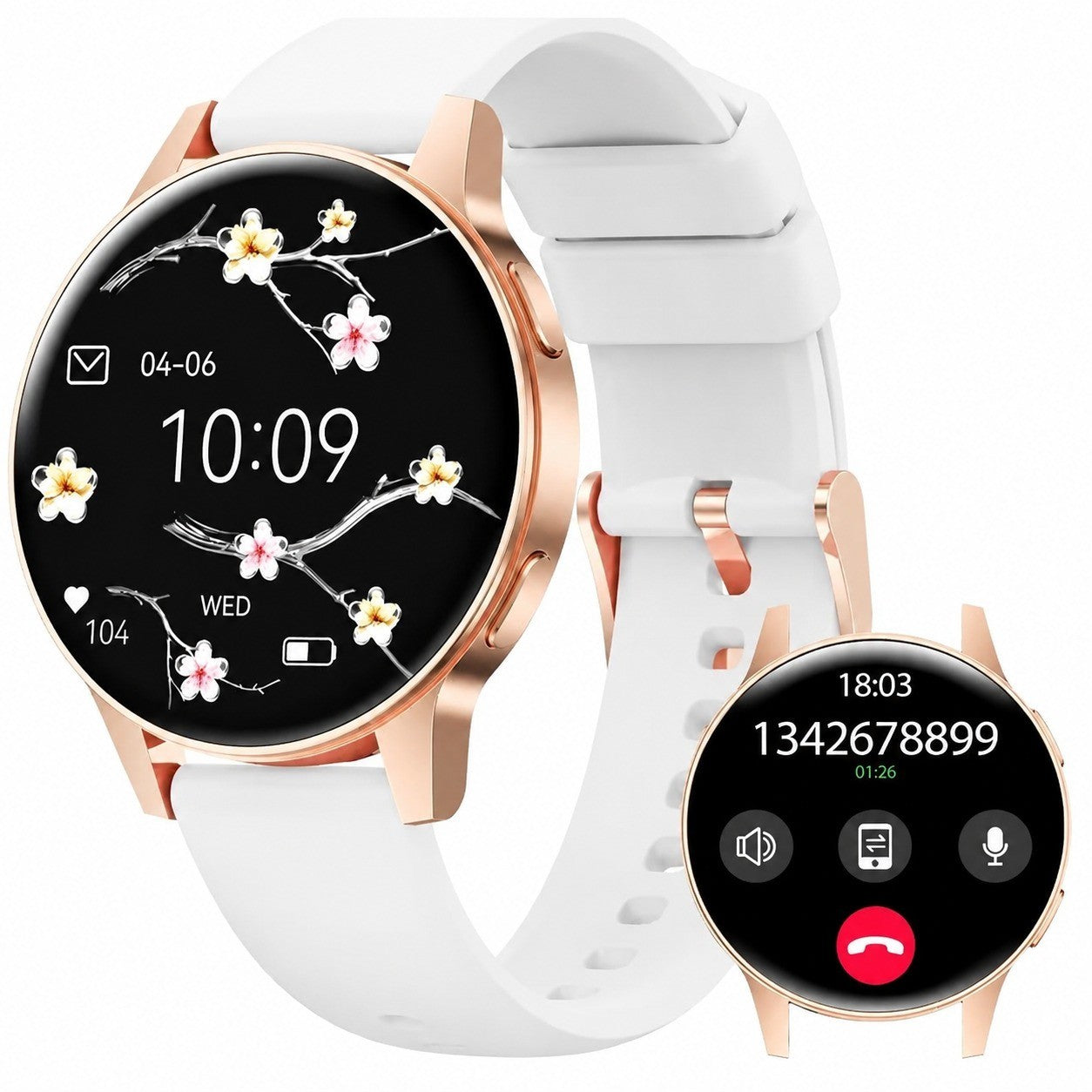 Women's Smartwatch with Bluetooth Calling, Heart Rate Monitor, 1.27" TFT Display, 120+ Sport Modes