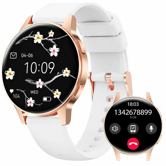 Women's Smartwatch with Bluetooth Calling, Heart Rate Monitor, 1.27" TFT Display, 120+ Sport Modes