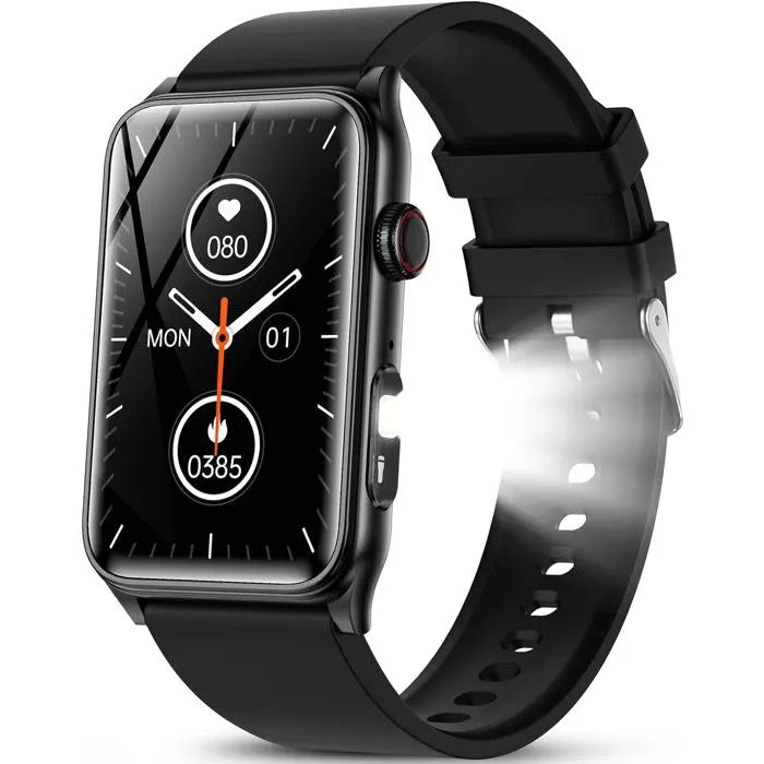 Men's Smartwatch with Bluetooth Calling, 1.57" LED Flashlight, 120+ Sports Modes, Fitness Tracker