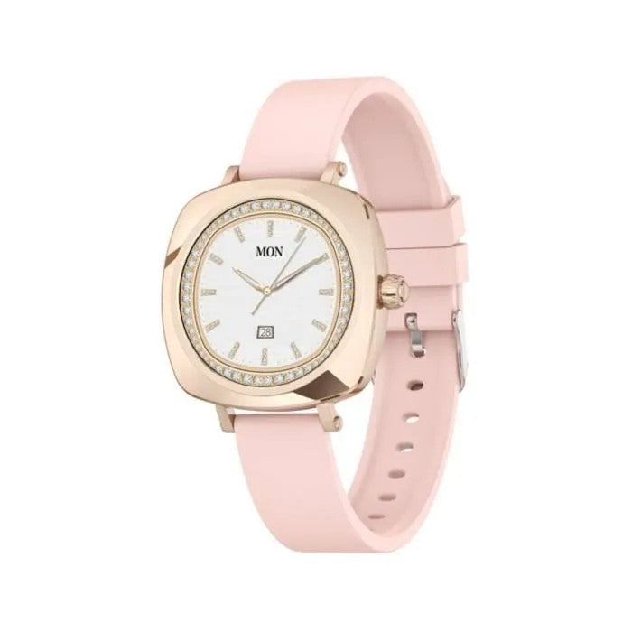 Smartwatch with Heart Rate Monitor, Rose Gold, Fitness Tracker, Built-in Speaker & Mic