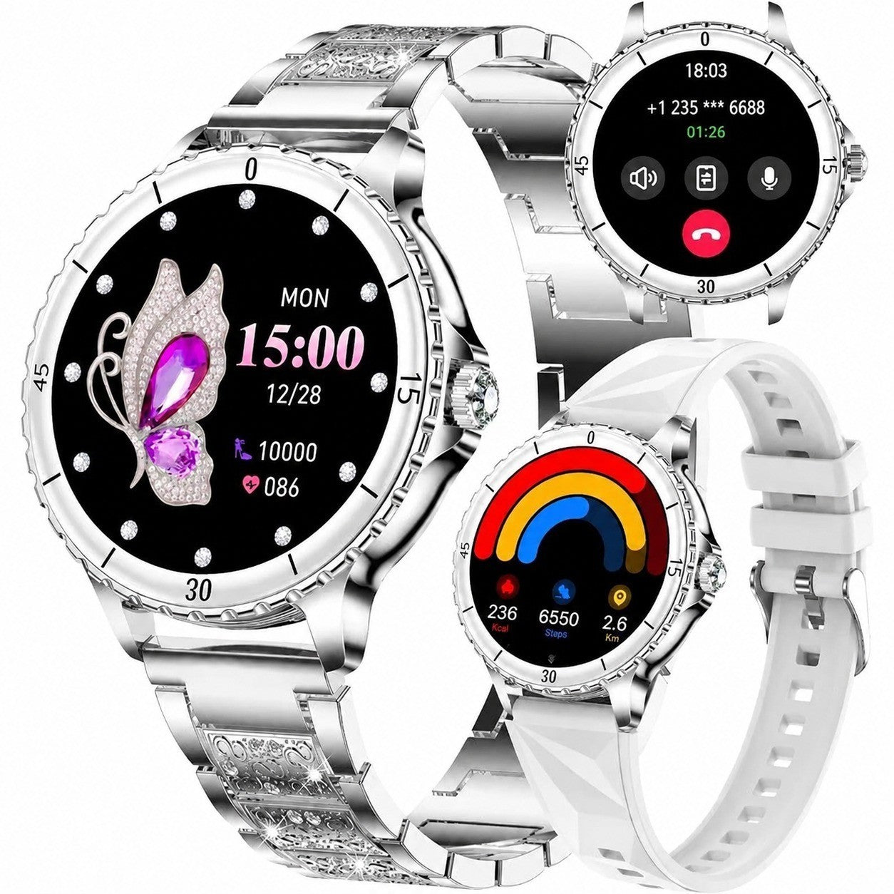 Women's Smartwatch, 1.27" HD Screen, Answer Calls, IP68 Waterproof, Heart Rate Monitor
