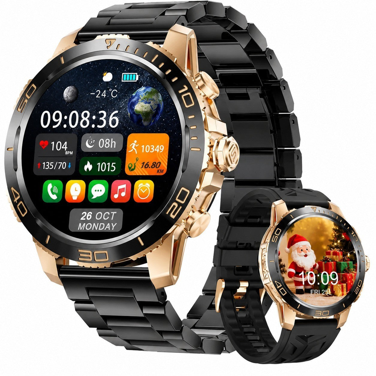 Men's Smartwatch, 1.43" AMOLED, Bluetooth Calling, 800mAh Battery, 200+ Sports Modes, Heart Rate Monitor