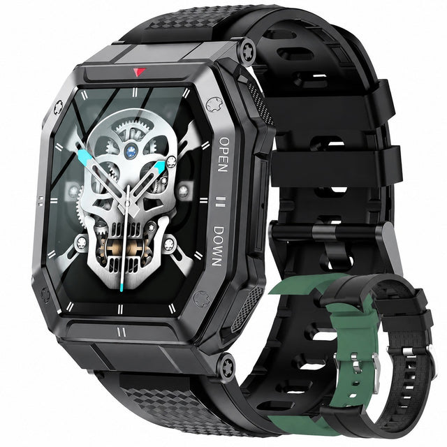Men's Smartwatch with Bluetooth Calling, 1.85" IP69K Waterproof, 24 Sport Modes, Heart Rate, Black