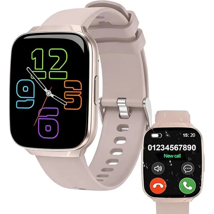 Women's Smartwatch, Rose Gold, 1.83 Inch, Bluetooth Calls, Menstrual Cycle Tracking, Sleep Monitor