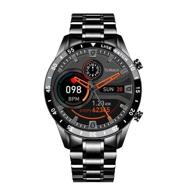 Men's Smartwatch with Bluetooth Calls, 1.32-Inch Screen, IP67 Waterproof, SMS & Notifications