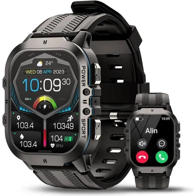 Men's Smartwatch 1.96" AMOLED HD Screen, Heart Rate Monitor, SpO2, Pedometer, 100+ Sports Modes