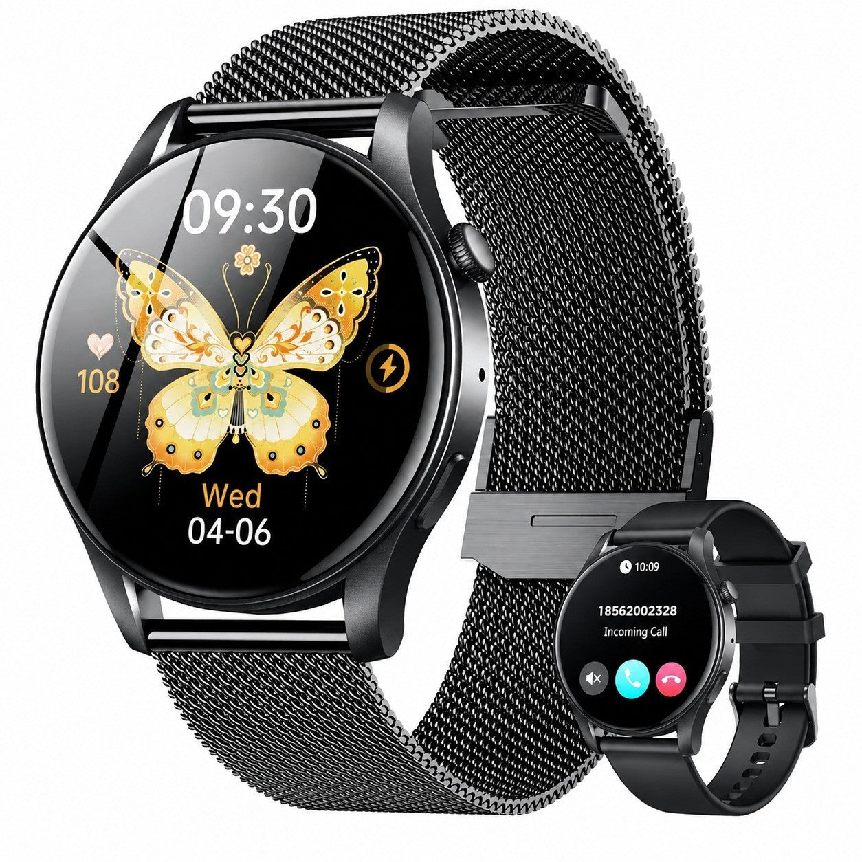 Smartwatch 1.43" AMOLED Touchscreen, Bluetooth Calling, Heart Rate, Blood Pressure Monitor, IP67