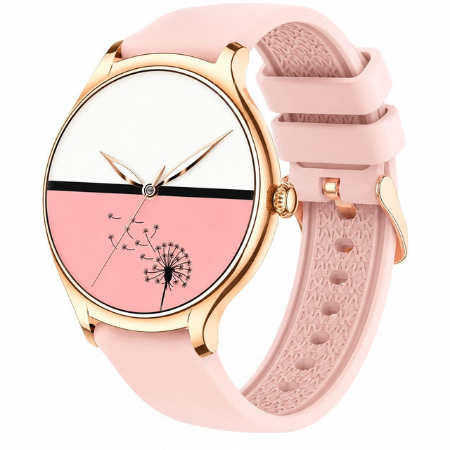 Ultra-Thin Women's Smartwatch, Pink, Frameless Metal, Bluetooth 5.2, IP67 Waterproof, Fitness Tracker