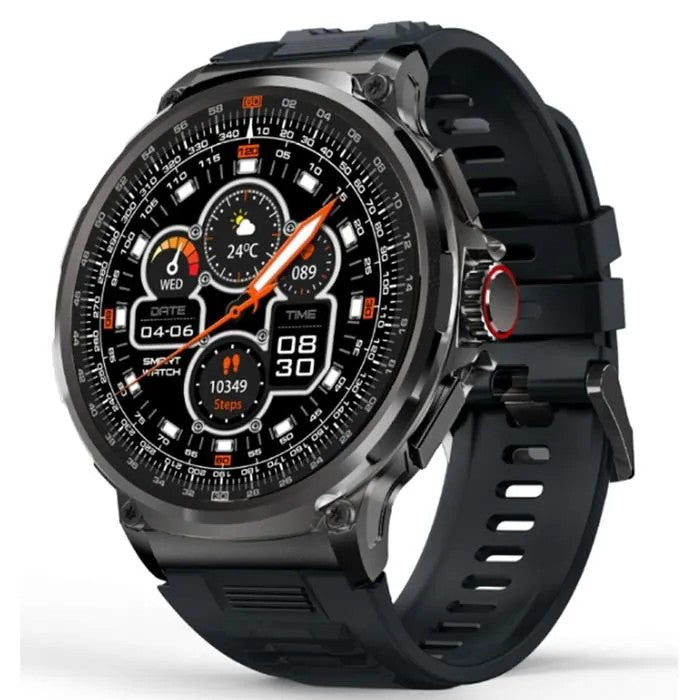 1.85" HD Round Military Smartwatch for Men, Bluetooth Calling, Heart Rate, SpO2, Sleep Tracker, Black