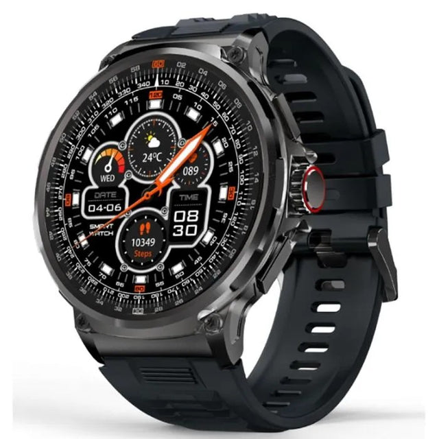 1.85" HD Round Military Smartwatch for Men, Bluetooth Calling, Heart Rate, SpO2, Sleep Tracker, Black