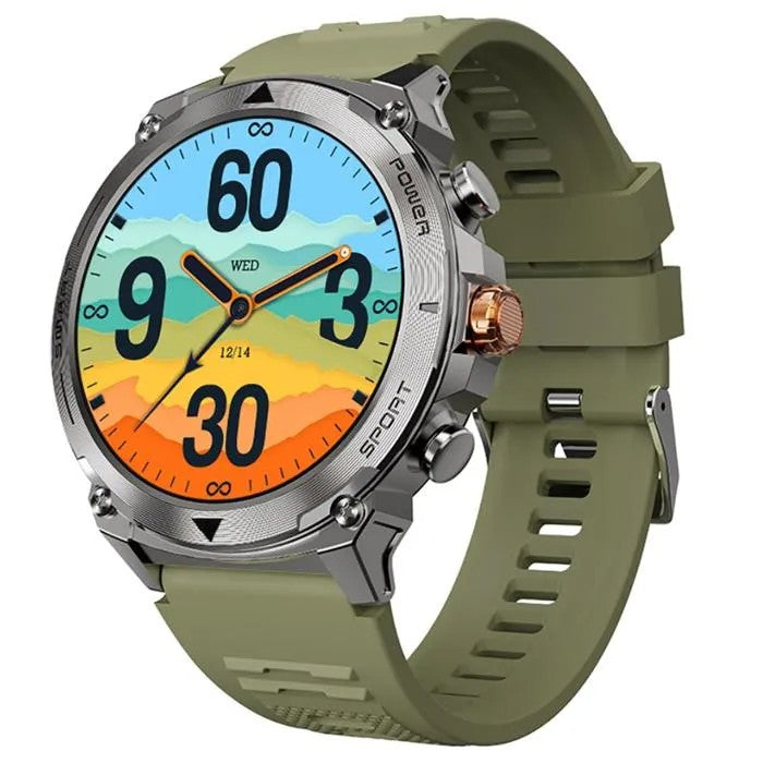 Smartwatch with Bluetooth Calls, 1.43" AMOLED, Heart Rate, Blood Pressure, Sports Tracking, Green