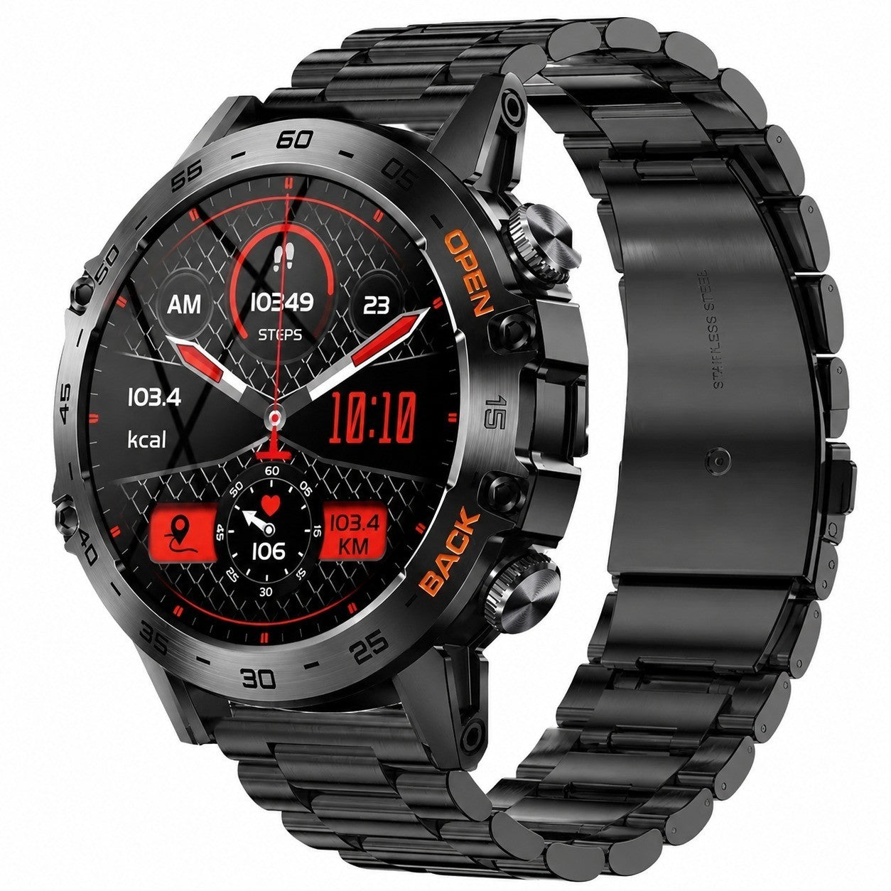 Men's Smartwatch with Bluetooth Calling, 1.39" AMOLED Display, 123 Sports Modes, 5ATM Water Resistant