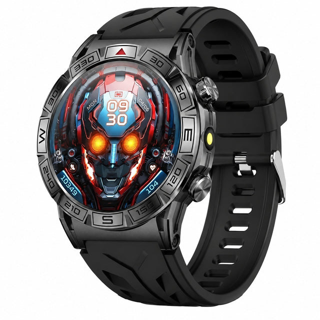 Military Smartwatch 1.43" Bluetooth Calling Waterproof 107 Sports Modes, Black