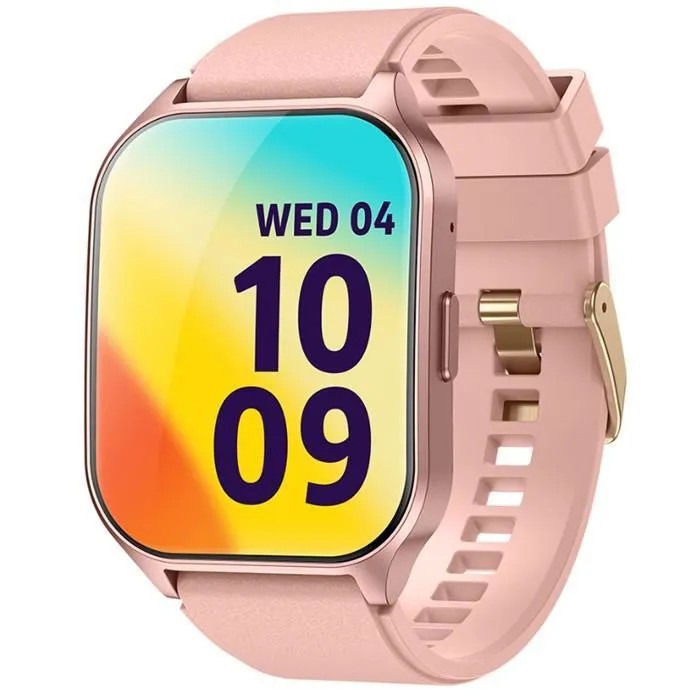 Curved AMOLED Smart Watch with Bluetooth Calling, Heart Rate & Sleep Tracking, Pink