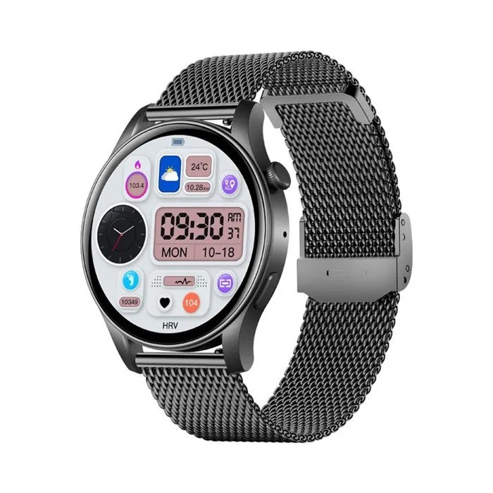 Smartwatch with AMOLED Screen, Metal Sport Band, Touch & Button, 7-14 Day Battery