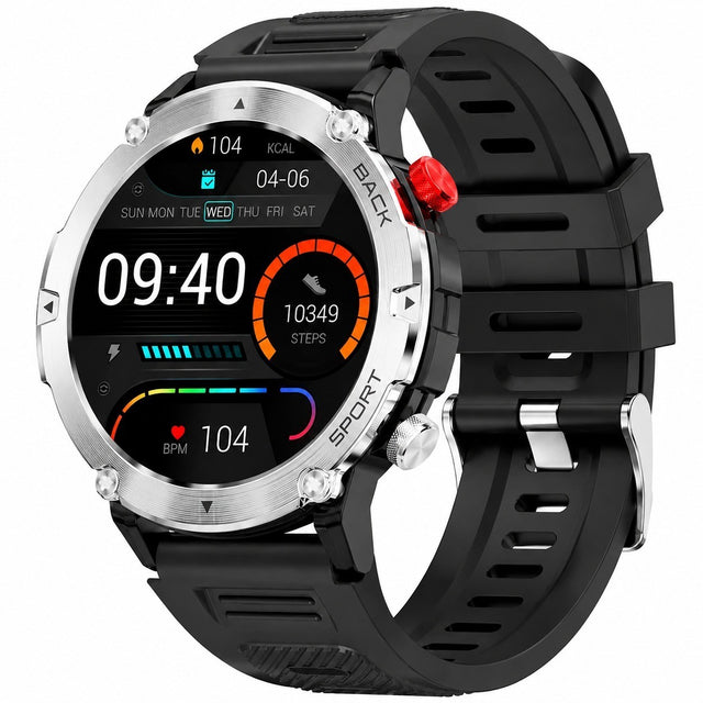 Men's Military Smartwatch with Bluetooth Calling, Heart Rate, Blood Pressure, Sleep Monitor, IP67