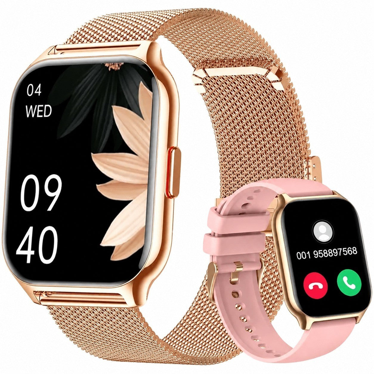 Smartwatch with Bluetooth Calling, 2.0" HD Screen, 100+ Sports, Heart Rate & Sleep Monitor, SpO2, Pedometer