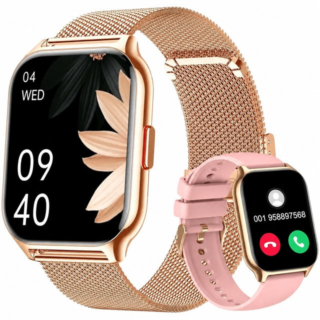 Smartwatch with Bluetooth Calling, 2.0" HD Screen, 100+ Sports, Heart Rate & Sleep Monitor, SpO2, Pedometer