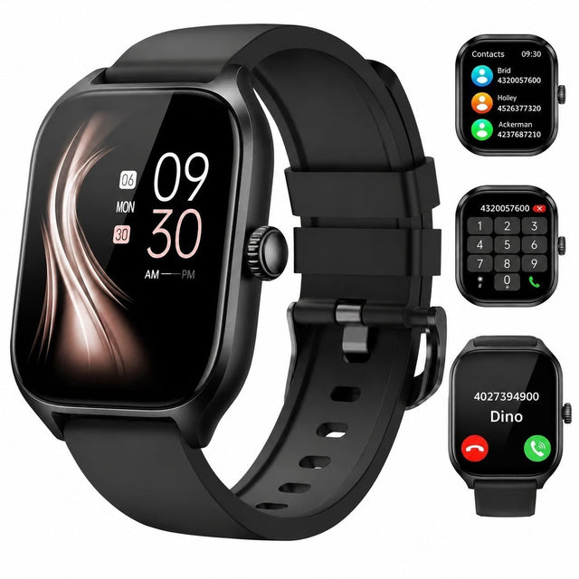 2.01" Full Touch Smart Watch for Men Women, Bluetooth, Answer-Dial, Notifications, Metal Case