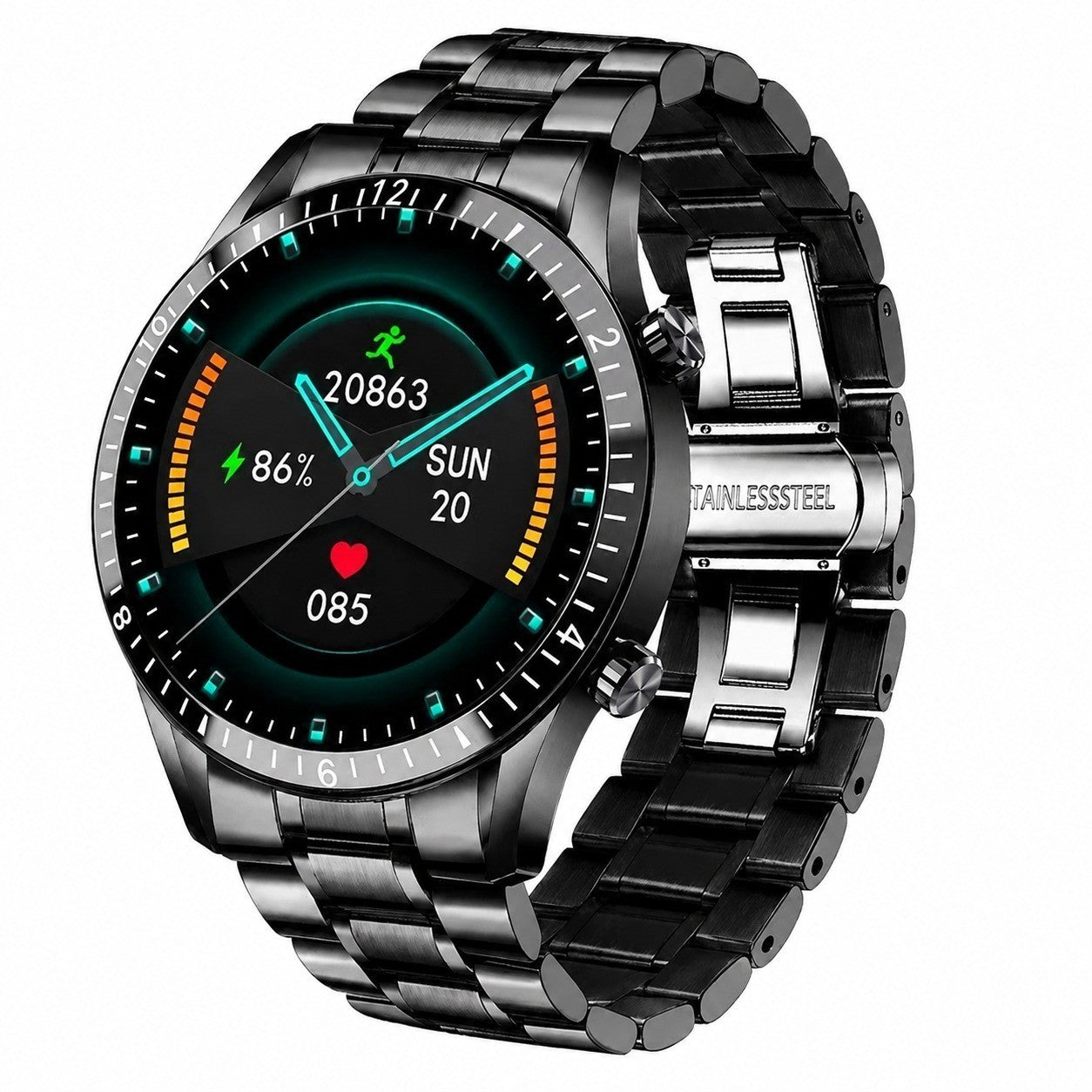 Men's Waterproof Smartwatch for Android, Touchscreen Activity Monitor, Bluetooth, Pedometer, Sleep Tracker