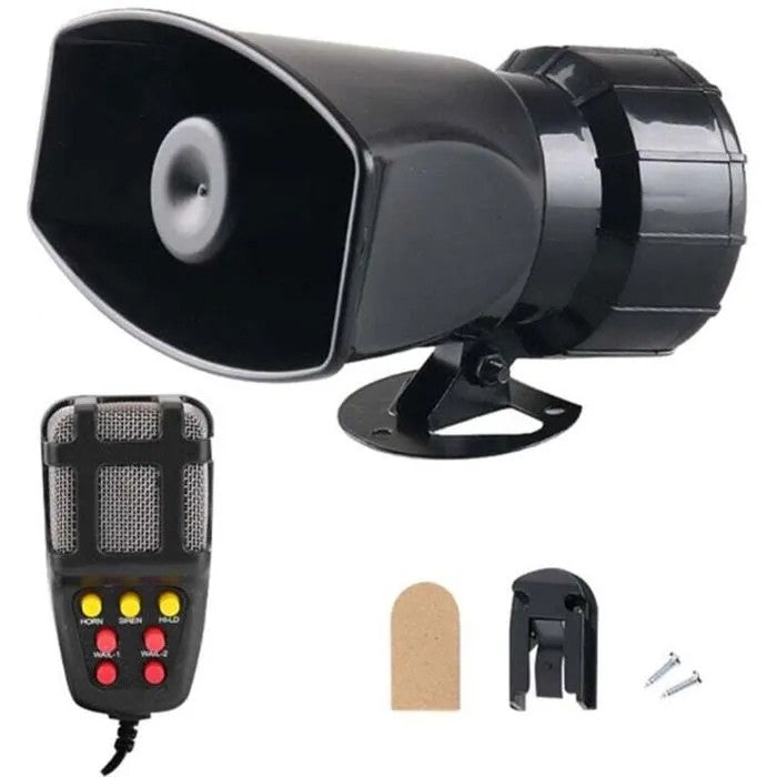 12V Car Siren with 7 Sounds, Horn Fire Alarm Ambulance Police, for Truck Boat