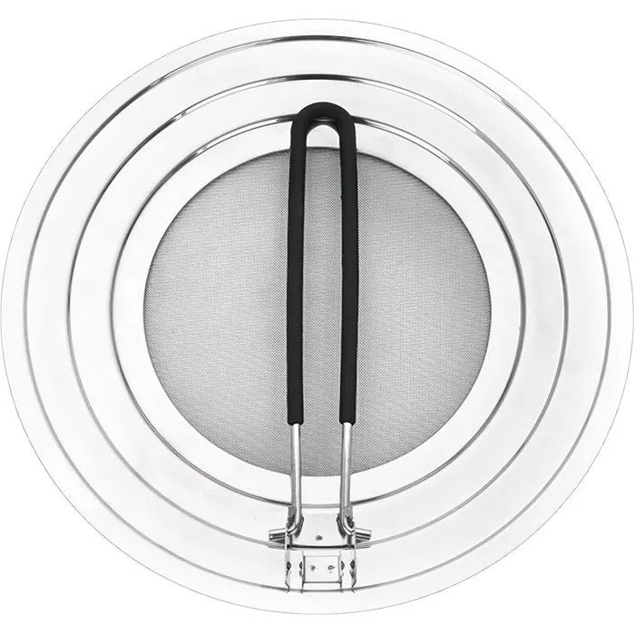 Stainless Steel Pan Splash Guard, 30 cm, Folding Handle, Anti-Scald