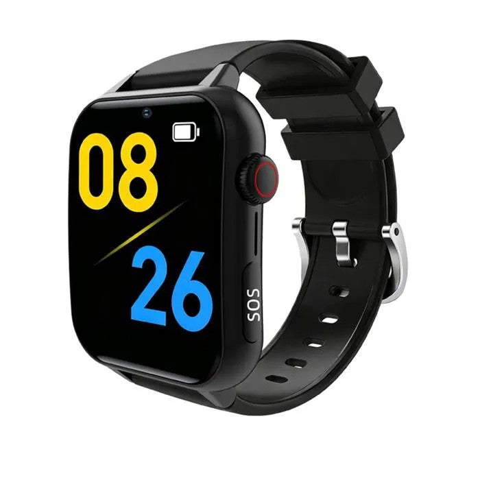 Senior Smartwatch with GPS, SOS, Fall Detection, Health Tracking, Video Call, IP67, Black